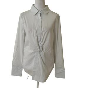 Lola River Women White Twist Front Long Sleeves Shirts - Size S - NWT